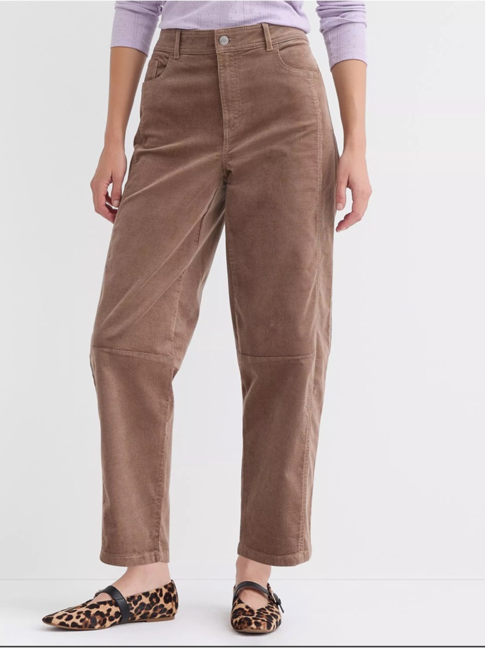 NWT LOFT High rise Curvy Barrel Leg 28/6 Corduroy Pants in Brown